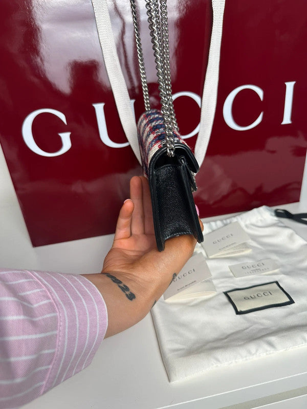 Gucci Dionysus Tweed Vichy Rouge Bleu Blanc — Neuf