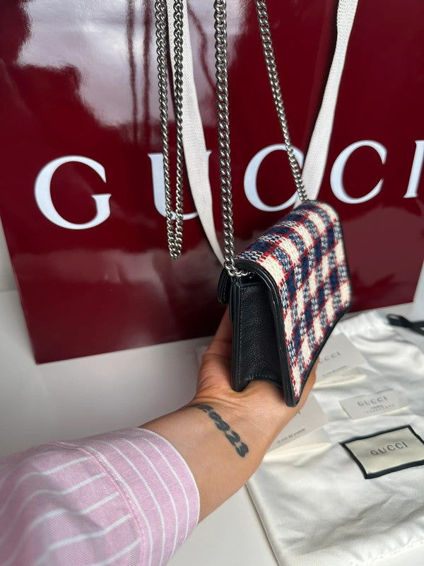 Gucci Dionysus Tweed Vichy Rouge Bleu Blanc — Neuf