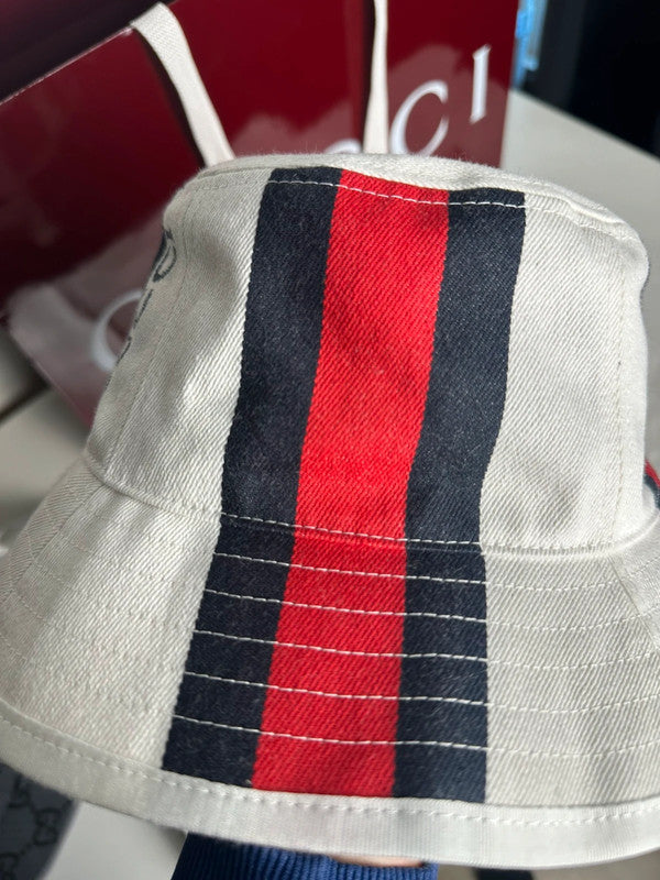 Gucci Bob Blanc Bandes Web Rouge & Bleu T.S — Neuf