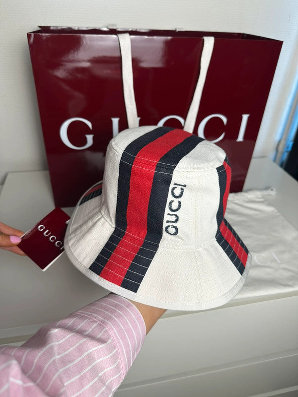 Gucci Bob Blanc Bandes Web Rouge & Bleu T.S — Neuf