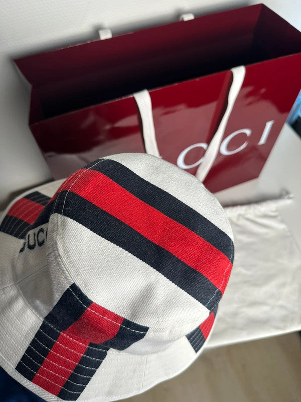 Gucci Bob Blanc Bandes Web Rouge & Bleu T.S — Neuf