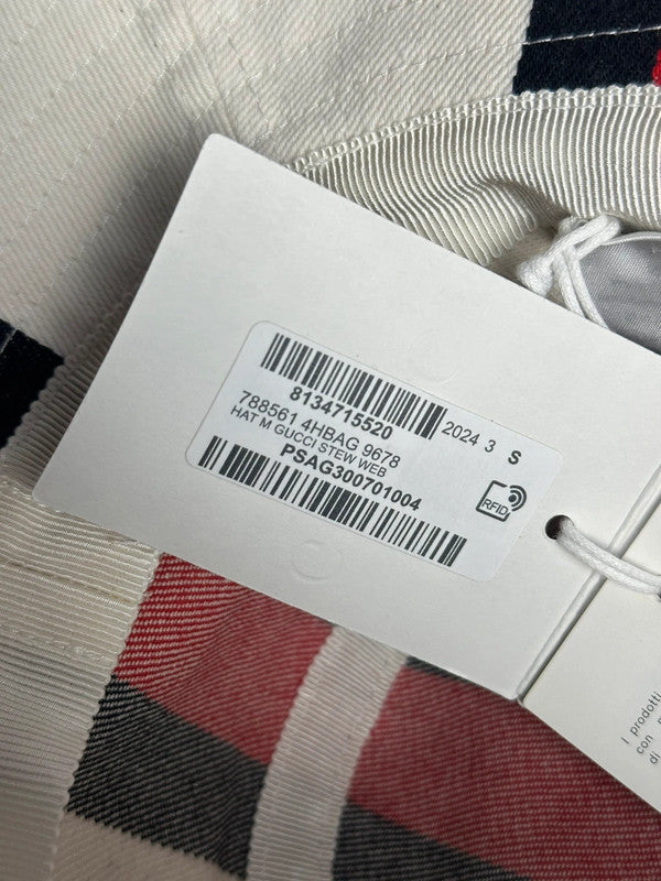 Gucci Bob Blanc Bandes Web Rouge & Bleu T.S — Neuf