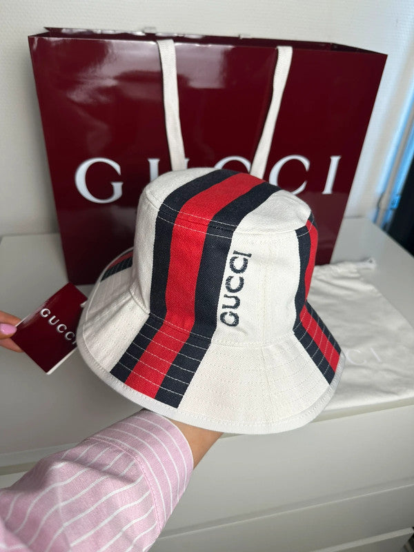 Gucci Bob Blanc Bandes Web Rouge & Bleu T.S — Neuf