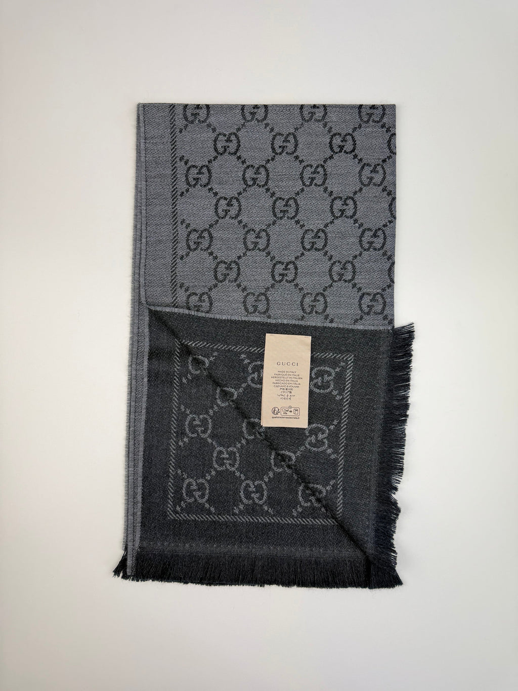 Gucci Écharpe Réversible Laine 48×180 cm — Neuve