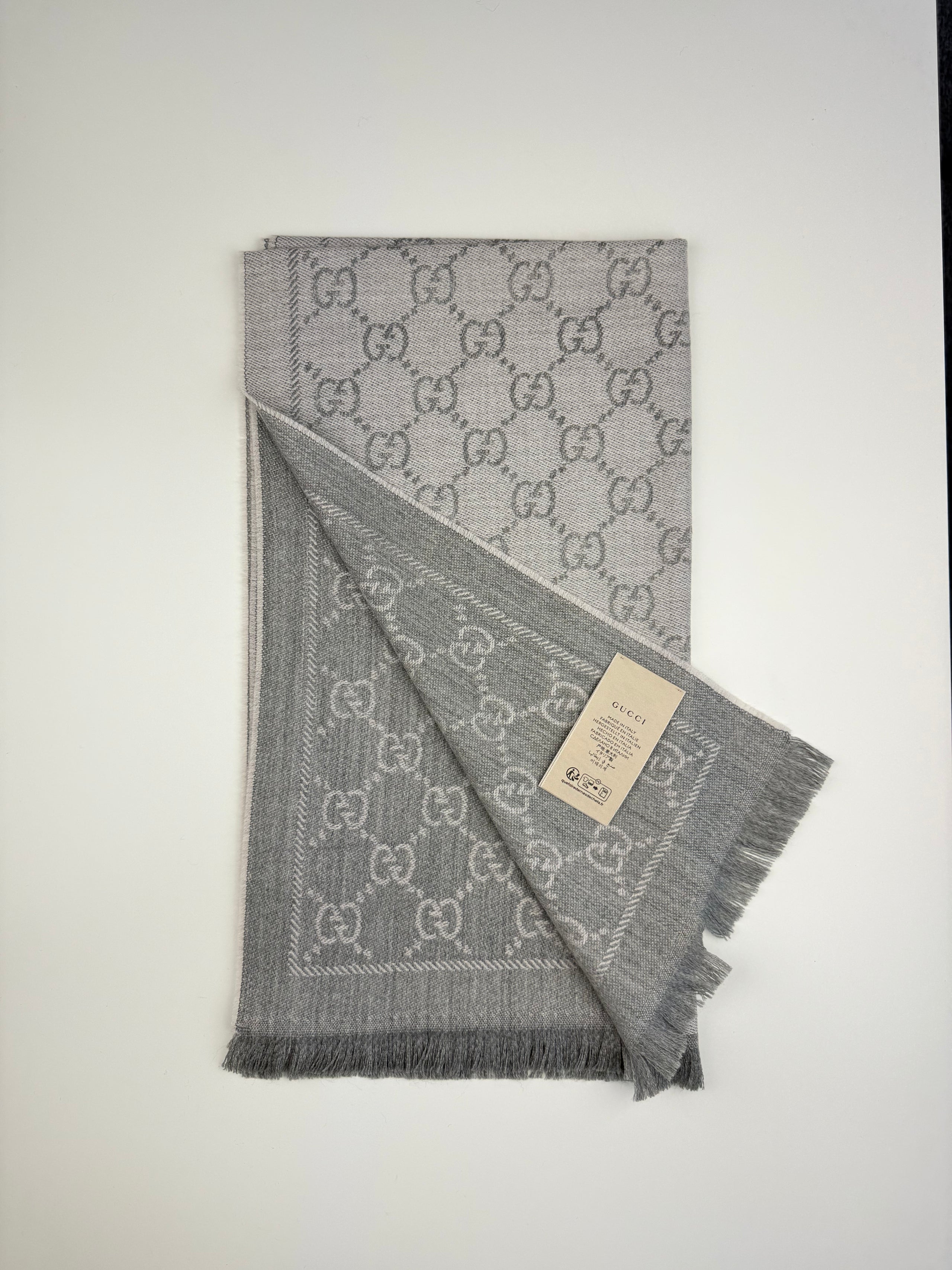 Gucci Écharpe Réversible Laine 48×180 cm — Neuve